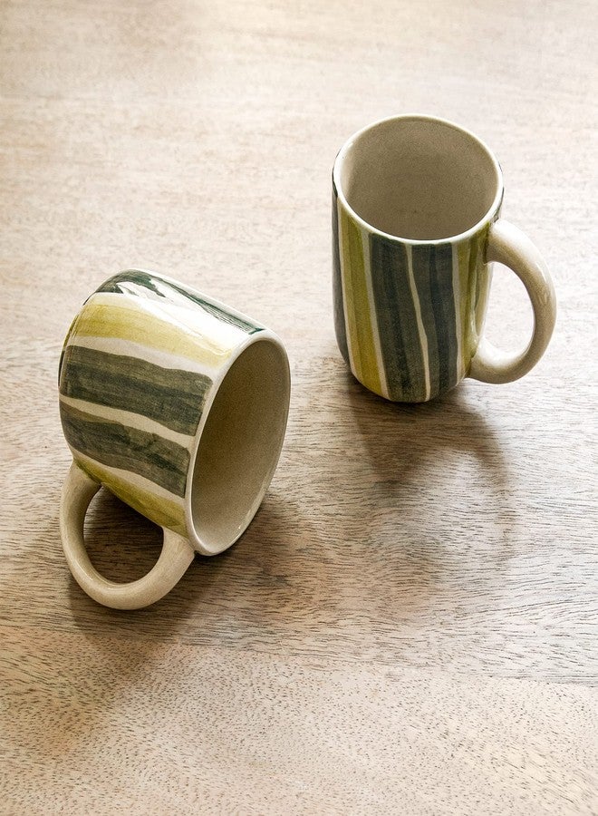 Ellementry Olive Coffee Mug Set of 2 (150 ml Each), Stylish Ceramic Mug for Coffee, Tea & Milk | Dishwasher Safe Trendy Everyday Use Cup for Office, Home & Travel, Perfect for House Warming Gift - Image 2